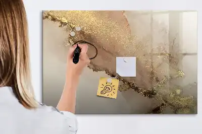 Popisovatelná magnetická tabule se vzorem zlatého mramoru