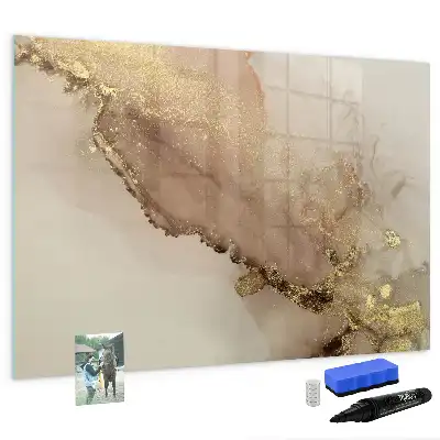 Popisovatelná magnetická tabule se vzorem zlatého mramoru