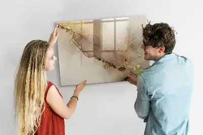 Popisovatelná magnetická tabule se vzorem zlatého mramoru