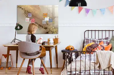 Popisovatelná magnetická tabule se vzorem zlatého mramoru