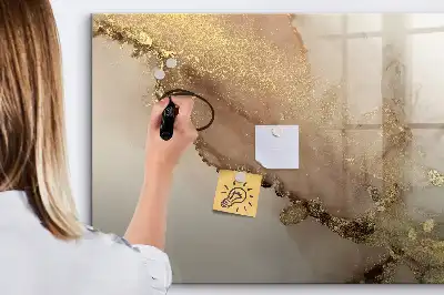 Popisovatelná magnetická tabule se vzorem zlatého mramoru
