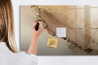 Popisovatelná magnetická tabule se vzorem zlatého mramoru