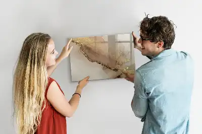 Popisovatelná magnetická tabule se vzorem zlatého mramoru