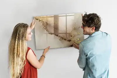 Popisovatelná magnetická tabule se vzorem zlatého mramoru
