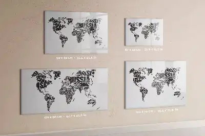 Mapa světa popisovatelná magnetická tabule