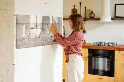 Popisovatelná magnetická tabule s nápisem Láska