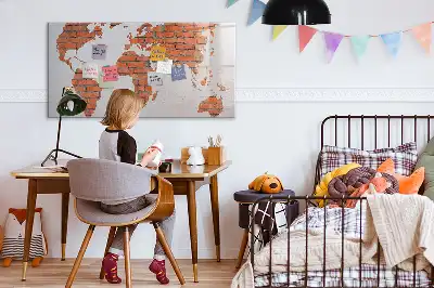 Magnetická kreslící tabule cihlová mapa světa