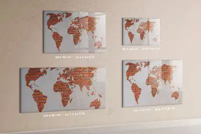 Magnetická kreslící tabule cihlová mapa světa
