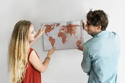 Magnetická kreslící tabule cihlová mapa světa
