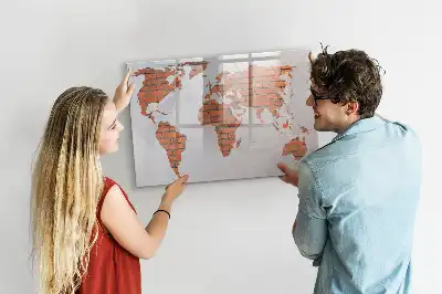 Magnetická kreslící tabule cihlová mapa světa