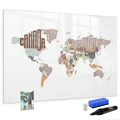 Popisovatelná magnetická tabule mapa z barevných písmen