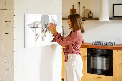 Popisovatelná magnetická tabule mapa z barevných písmen