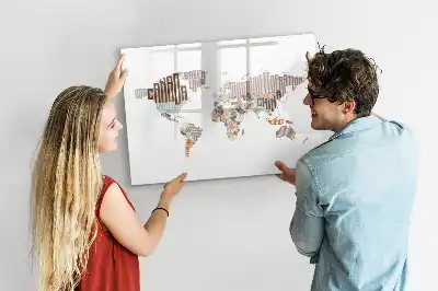 Popisovatelná magnetická tabule mapa z barevných písmen