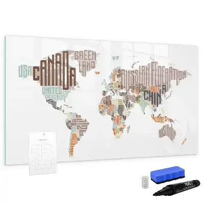 Popisovatelná magnetická tabule mapa z barevných písmen