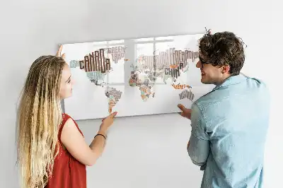 Popisovatelná magnetická tabule mapa z barevných písmen