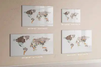 Popisovatelná magnetická tabule mapa z barevných písmen