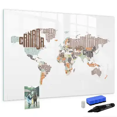 Popisovatelná magnetická tabule mapa z barevných písmen