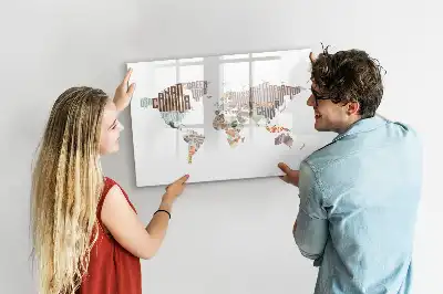 Popisovatelná magnetická tabule mapa z barevných písmen
