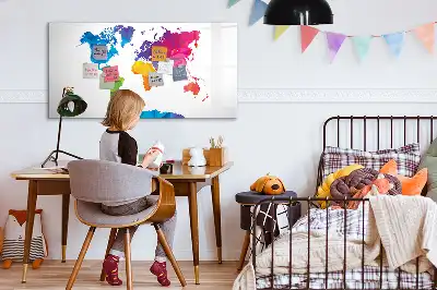 Magnetická kreslící tabule s motivem abstraktní mapy světa