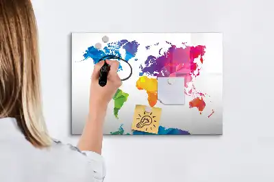 Magnetická kreslící tabule s motivem abstraktní mapy světa