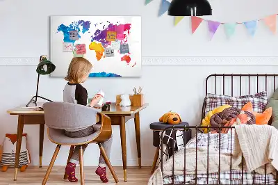 Magnetická kreslící tabule s motivem abstraktní mapy světa