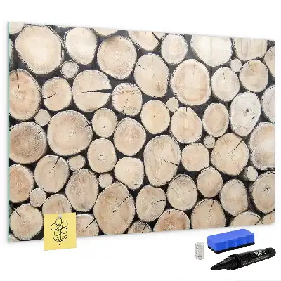 Popisovatelná magnetická tabule v designu kácených kmenů stromů