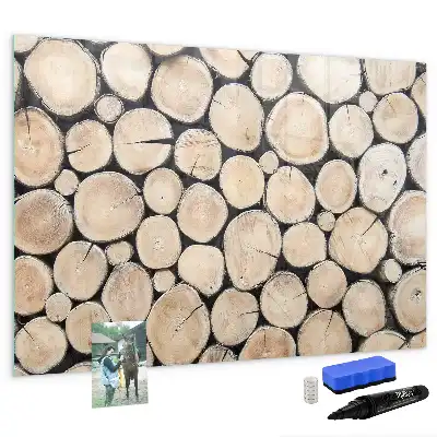 Popisovatelná magnetická tabule v designu kácených kmenů stromů