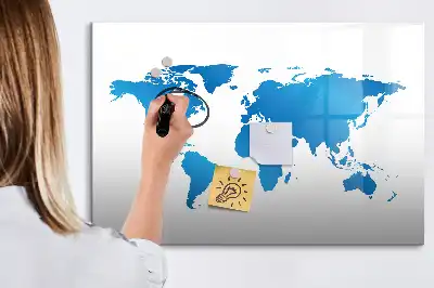 Magnetická kreslící tabule ve tvaru mapy světa