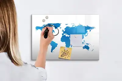 Magnetická kreslící tabule ve tvaru mapy světa