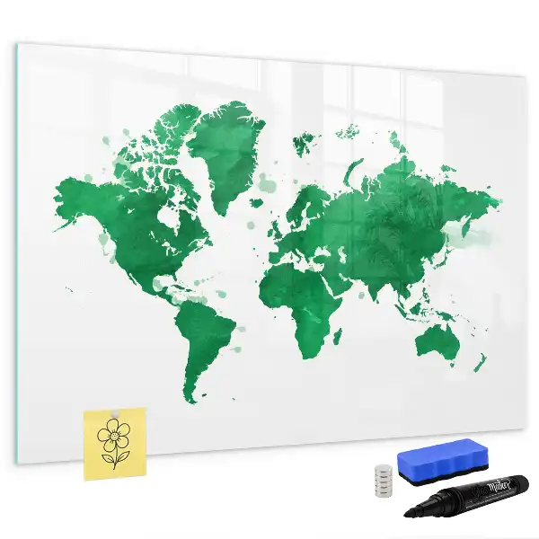 Magnetická kreslící tabule zelená mapa světa