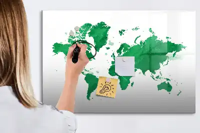 Magnetická kreslící tabule zelená mapa světa
