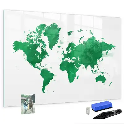 Magnetická kreslící tabule zelená mapa světa