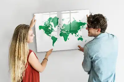 Magnetická kreslící tabule zelená mapa světa