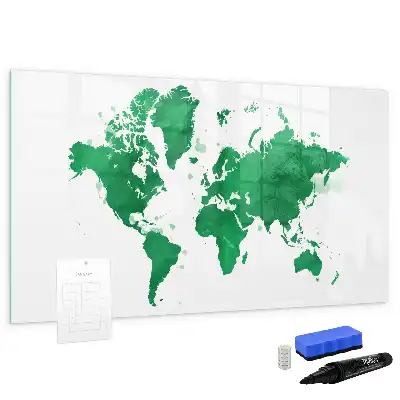 Magnetická kreslící tabule zelená mapa světa