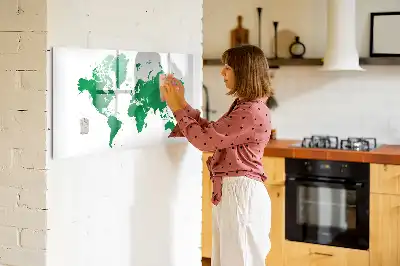 Magnetická kreslící tabule zelená mapa světa