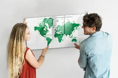 Magnetická kreslící tabule zelená mapa světa