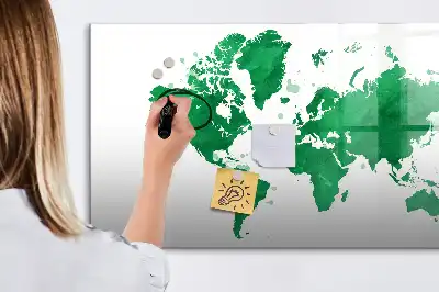 Magnetická kreslící tabule zelená mapa světa