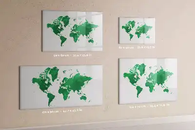Magnetická kreslící tabule zelená mapa světa