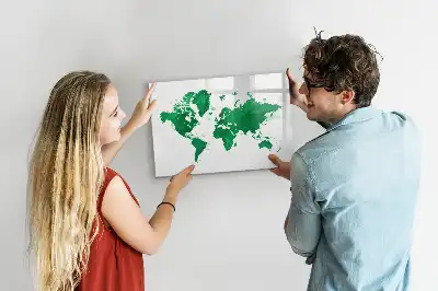 Magnetická kreslící tabule zelená mapa světa