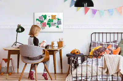 Magnetická kreslící tabule zelená mapa světa