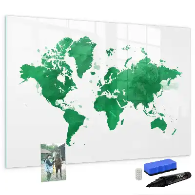 Magnetická kreslící tabule zelená mapa světa