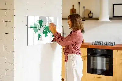 Magnetická kreslící tabule zelená mapa světa