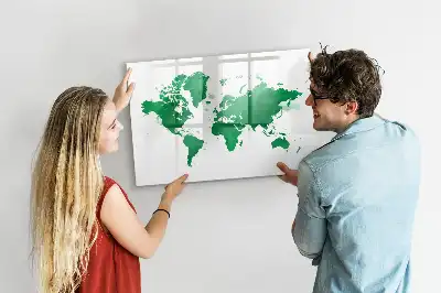 Magnetická kreslící tabule zelená mapa světa