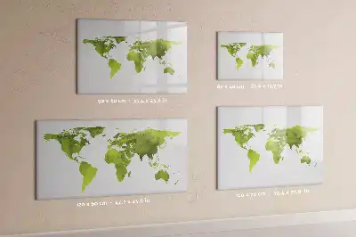 Akvarelová mapa světa popisovatelná magnetická tabule