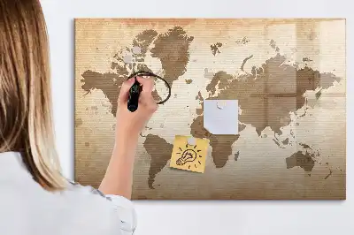 Magnetická kreslící tabule v designu malované mapy světa
