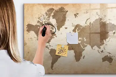 Magnetická kreslící tabule v designu malované mapy světa