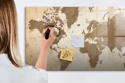 Magnetická kreslící tabule v designu malované mapy světa