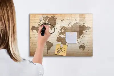 Magnetická kreslící tabule v designu malované mapy světa