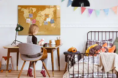 Mapa světa popisovatelná magnetická tabule