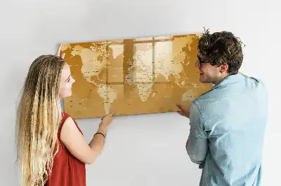 Mapa světa popisovatelná magnetická tabule